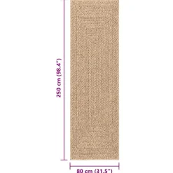 vidaXL Decoración-Alfombra ZIZUR apariencia de yute interior y exterior 80x250 cm