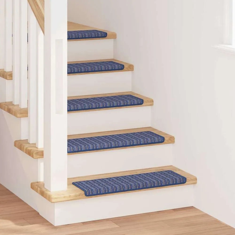 vidaXL Productos Del Hogar-Alfombras autoadhesivas para escaleras Rayado 15 pcs