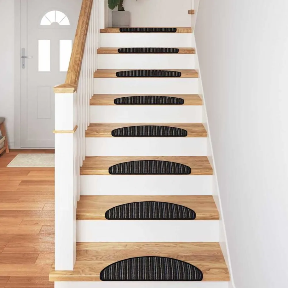 vidaXL Alfombras autoadhesivas para escaleras 15 pcs Antracita