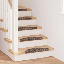 vidaXL Alfombras autoadhesivas para escaleras 15 pcs Marrón Marr&oacute;n Online