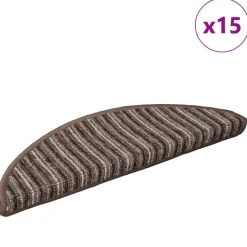 vidaXL Alfombras autoadhesivas para escaleras 15 pcs Marrón Marrón Online