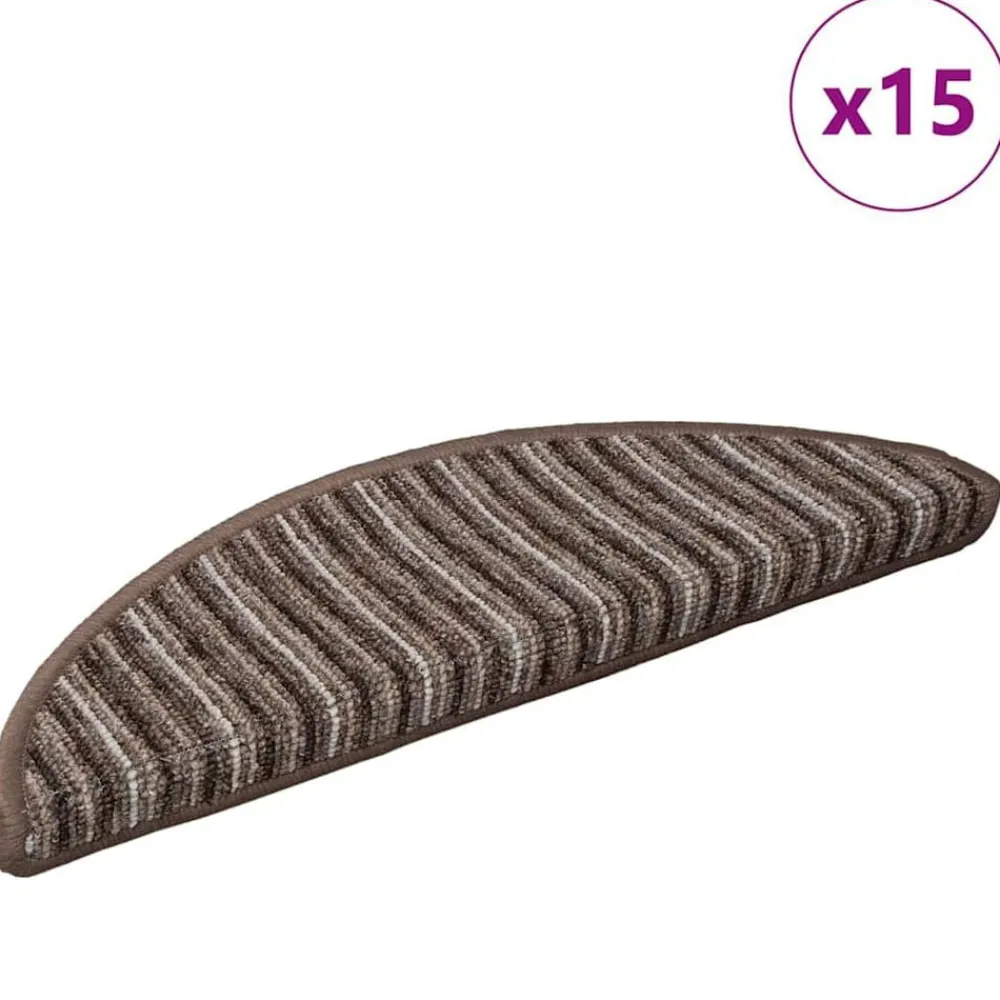 vidaXL Alfombras autoadhesivas para escaleras 15 pcs Marrón Marrón Online