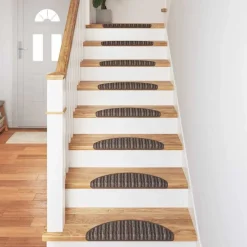 vidaXL Alfombras autoadhesivas para escaleras 15 pcs Marrón Marrón Online