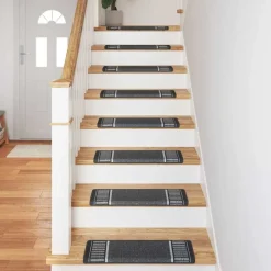 vidaXL Productos Del Hogar-Alfombras autoadhesivas para escaleras 15 pcs
