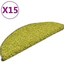 vidaXL Alfombras de peldaños de escalera 15 uds 56x17x3 cm Verde Best