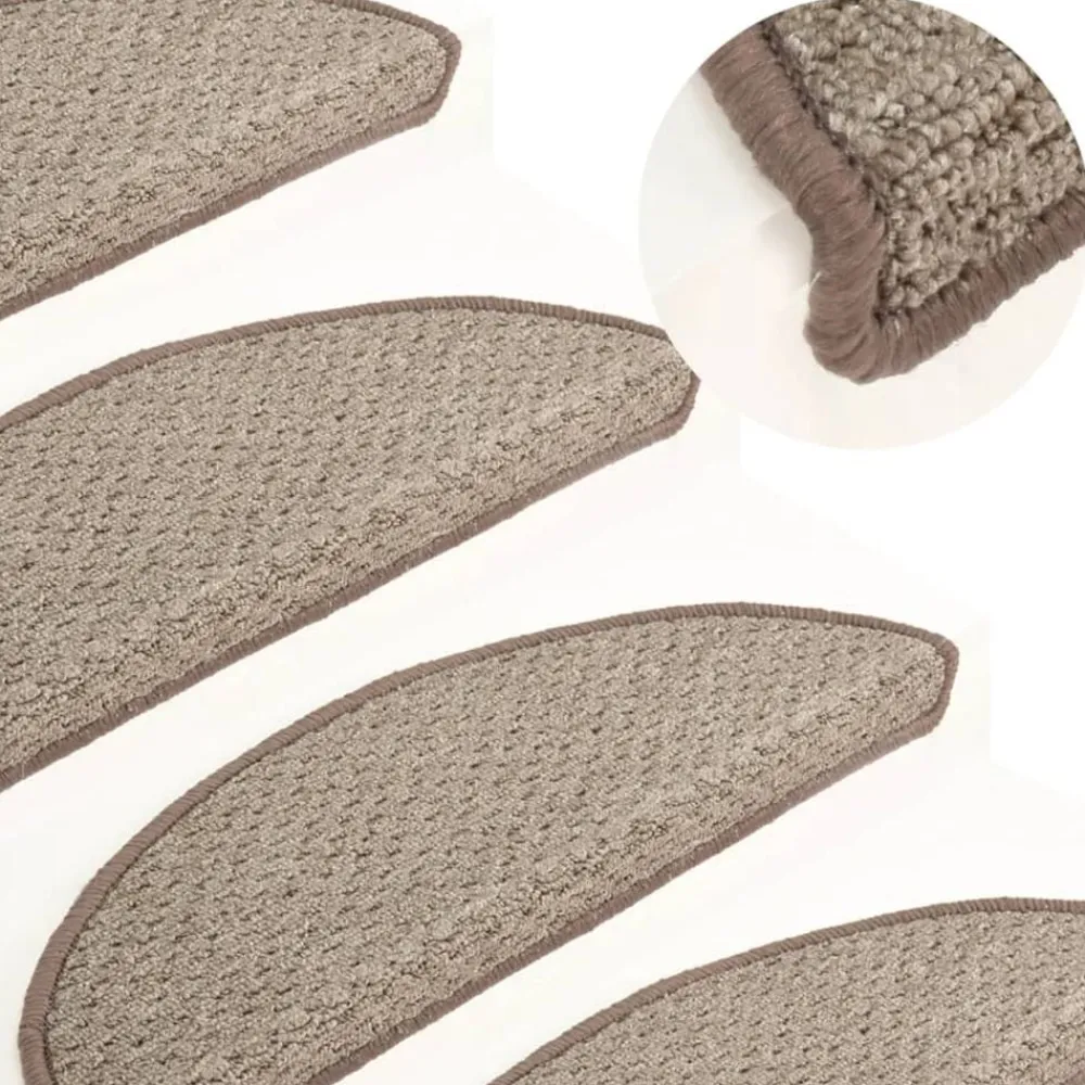 vidaXL Productos Del Hogar-Alfombras de peldaños de escalera 15 uds marrón 65x21x4 cm