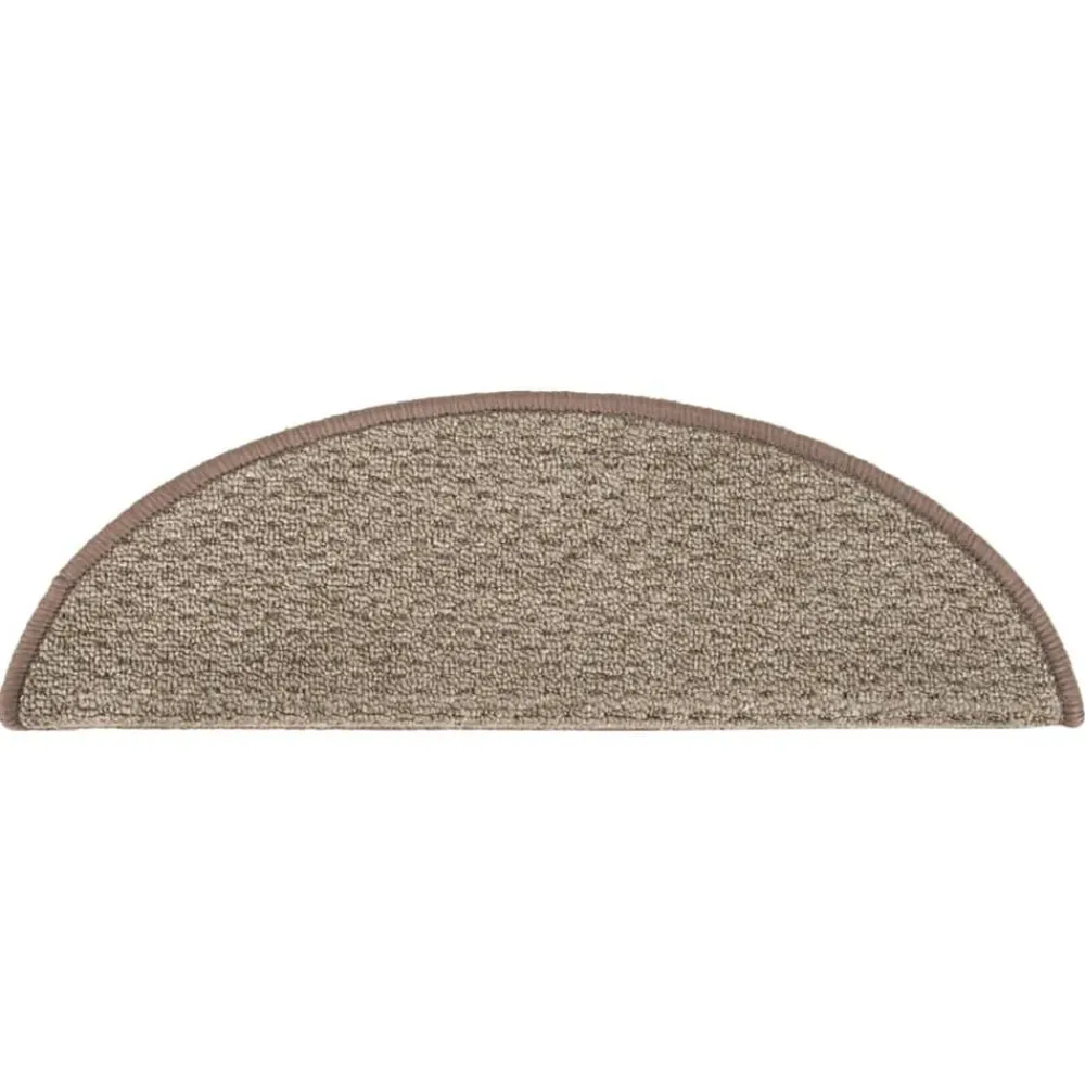 vidaXL Productos Del Hogar-Alfombras de peldaños de escalera 15 uds marrón 65x21x4 cm