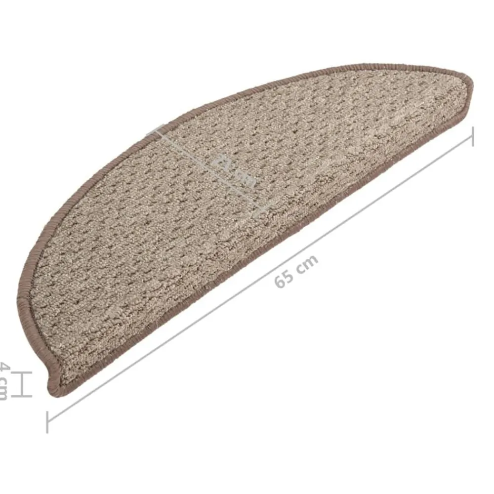 vidaXL Productos Del Hogar-Alfombras de peldaños de escalera 15 uds marrón 65x21x4 cm
