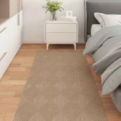 vidaXL Decoración-Alfombras de área AGIRA Natural 150 x 80 cm Poliéster