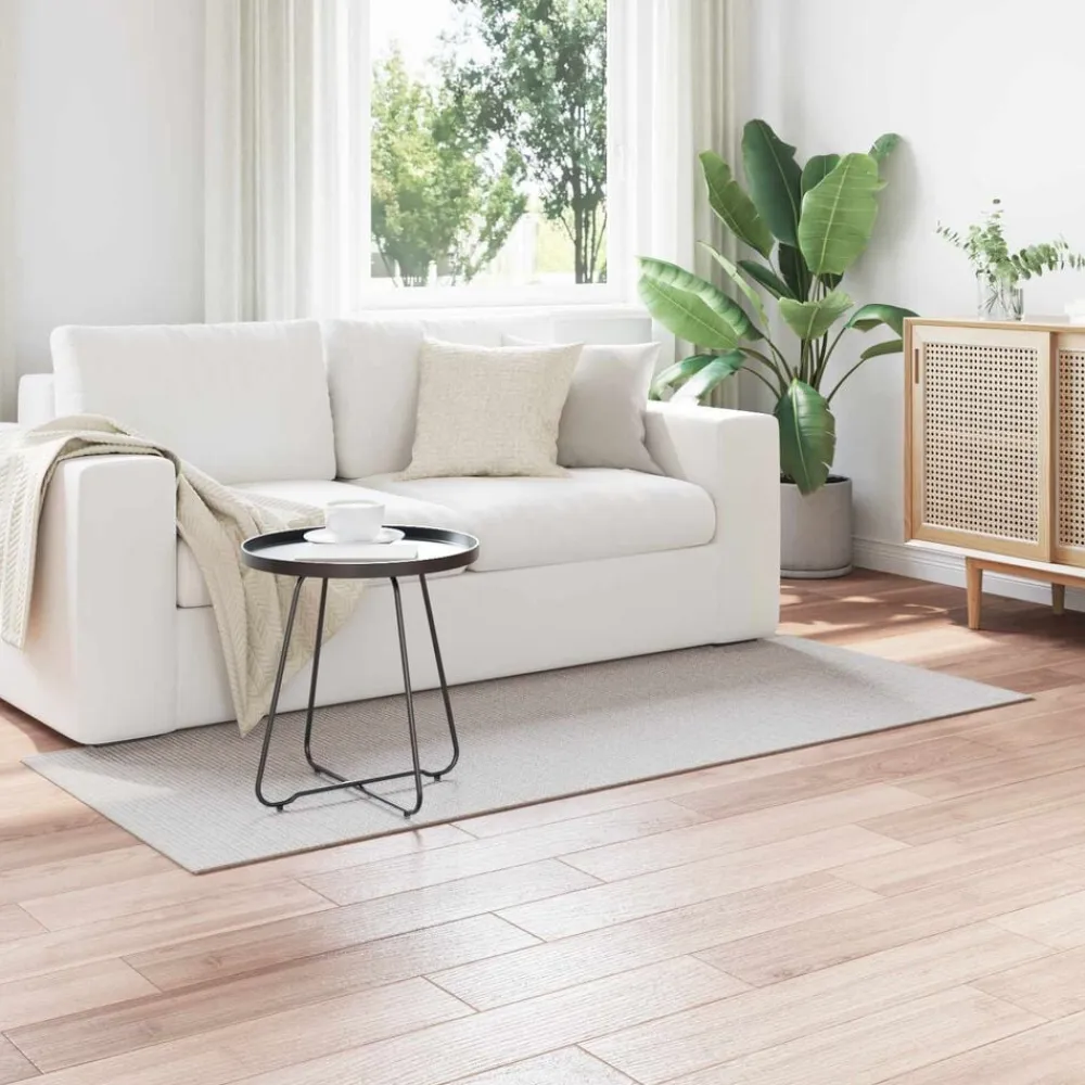 vidaXL Alfombras de área LUGO 80 x 150 cm Poliéster Crema y gris Online