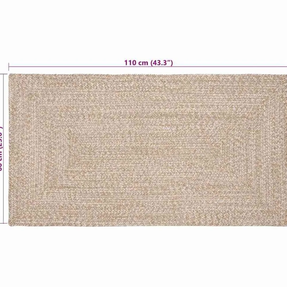 vidaXL Decoración-Alfombras de área Rectangular 60 x 110 cm yute