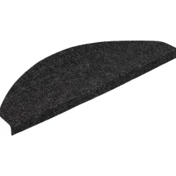 vidaXL Alfombrilla autoadhesiva escalera 15 uds negra 56x17x3 cm Negro New
