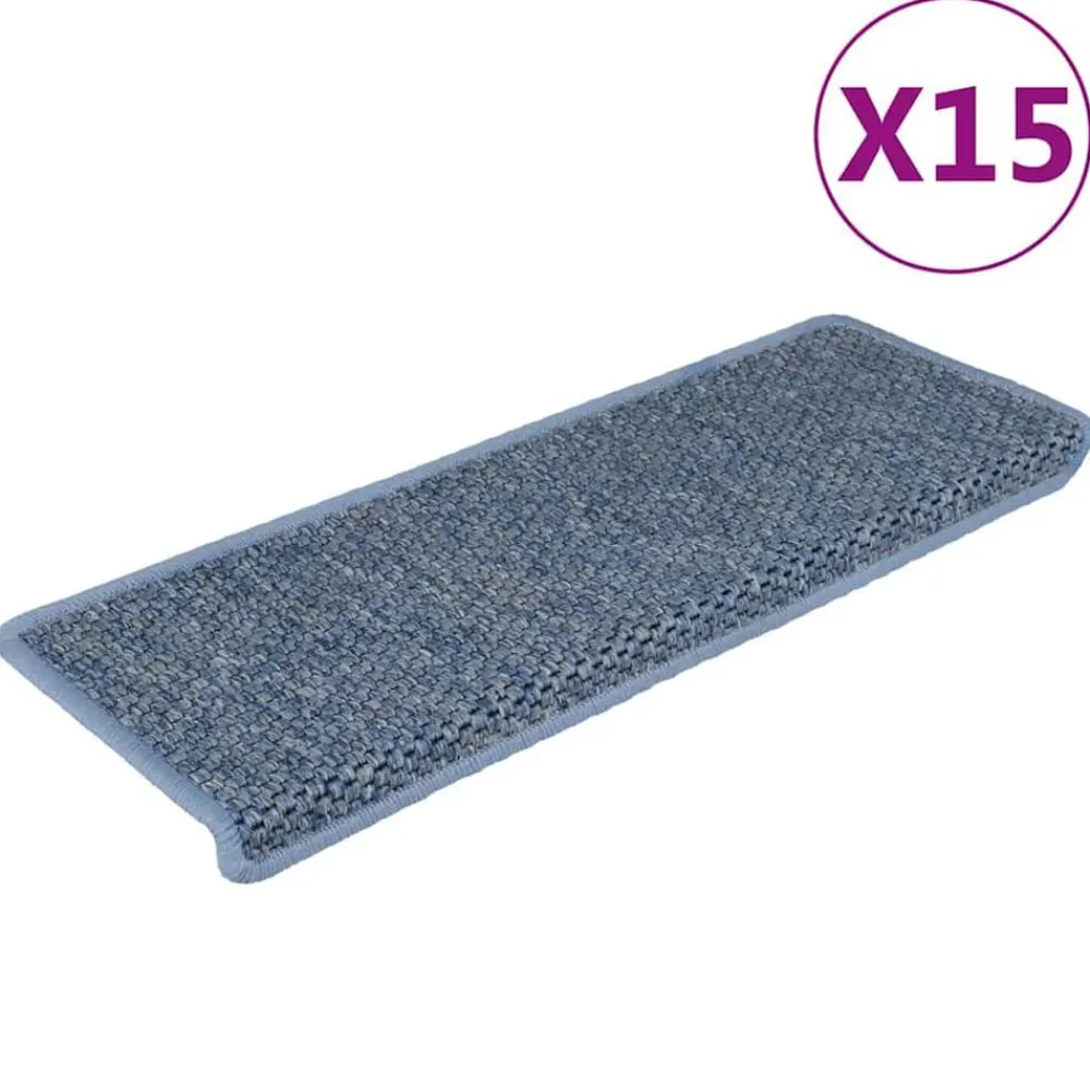 vidaXL Productos Del Hogar-Alfombrilla autoadhesiva escalera sisal 15 uds 65x21x4 cm