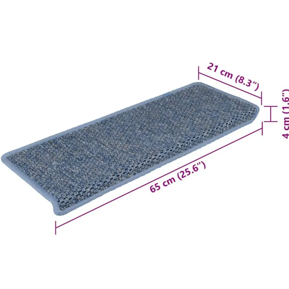 vidaXL Productos Del Hogar-Alfombrilla autoadhesiva escalera sisal 15 uds 65x21x4 cm