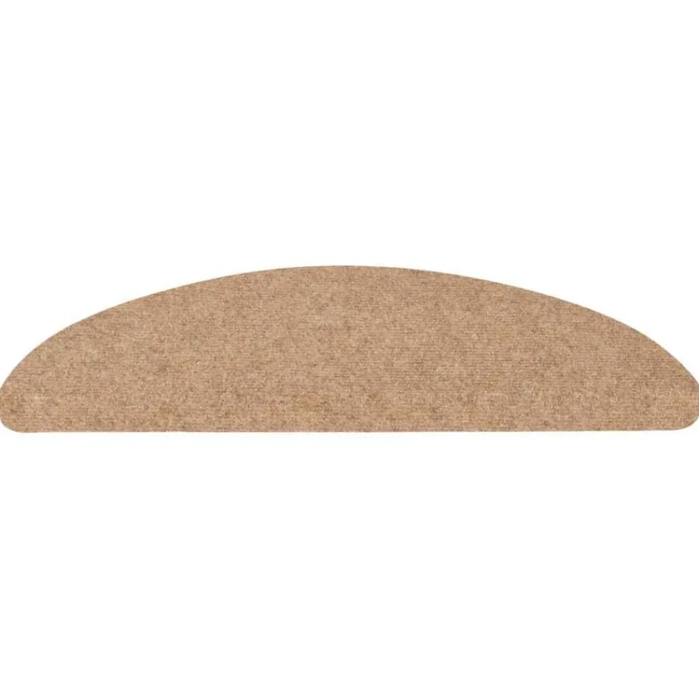 vidaXL Alfombrilla autoadhesiva de escalera 15 uds 56x17x3 cm Beige