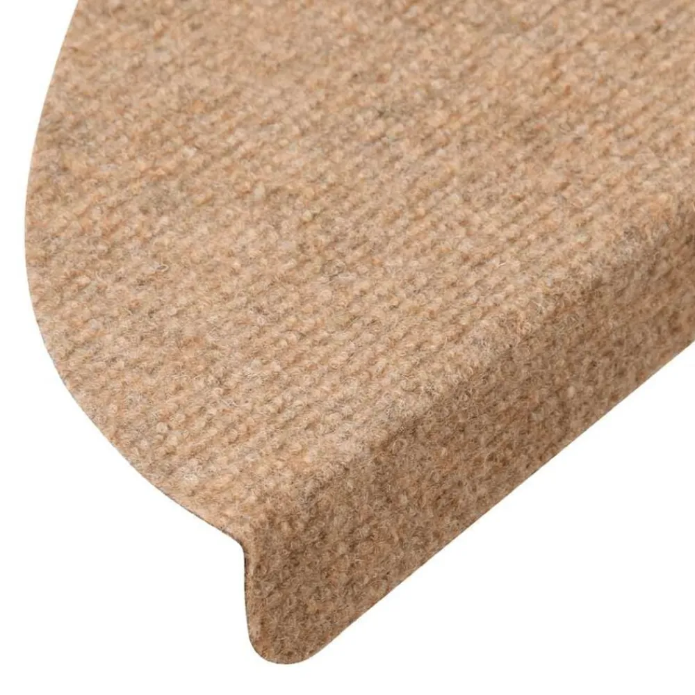 vidaXL Alfombrilla autoadhesiva de escalera 15 uds 56x17x3 cm Beige