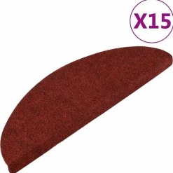 vidaXL Alfombrilla autoadhesiva escalera 15 uds 56x17x3 cm roja Rojo Discount