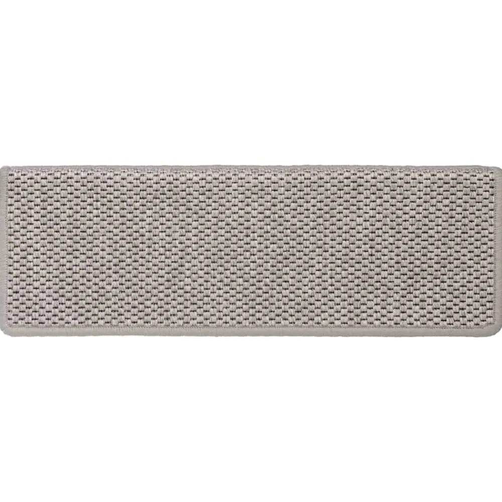 vidaXL Alfombrilla autoadhesiva escalera sisal 15 uds 65x21x4 cm Plateado Best