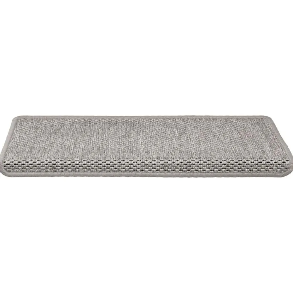 vidaXL Alfombrilla autoadhesiva escalera sisal 15 uds 65x21x4 cm Plateado Best