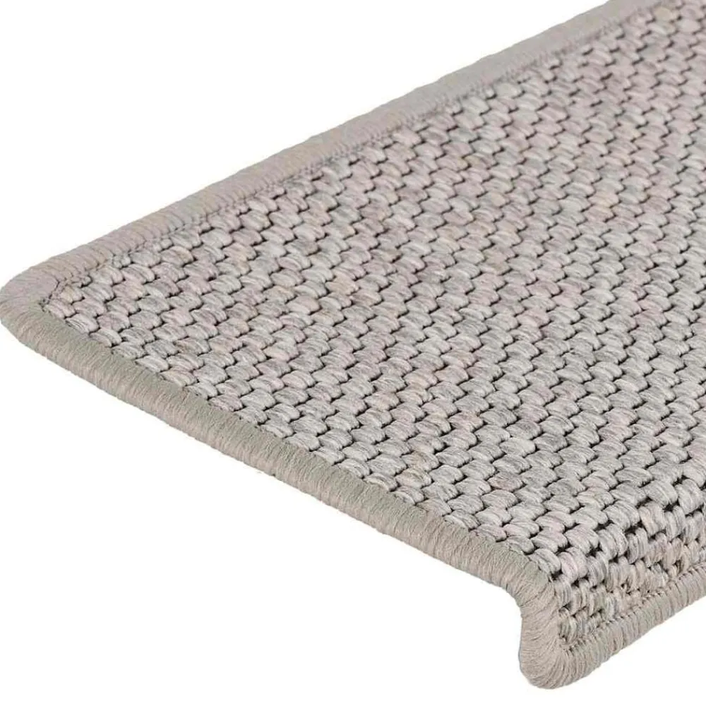 vidaXL Alfombrilla autoadhesiva escalera sisal 15 uds 65x21x4 cm Plateado Best