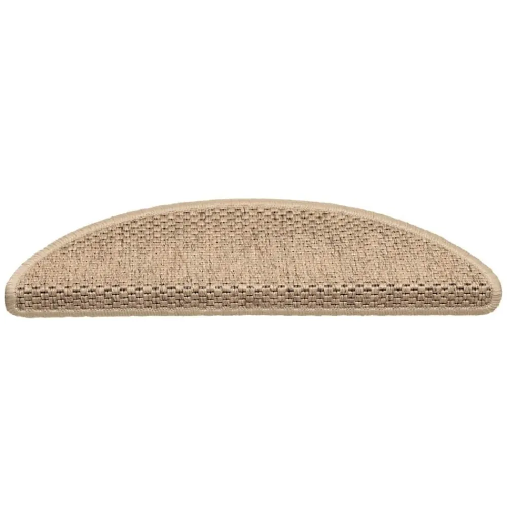 vidaXL Alfombrilla autoadhesiva escalera sisal 15 uds 56x17x3 cm Arena Outlet