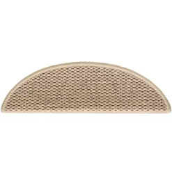 vidaXL Alfombrilla autoadhesiva escalera sisal 15 uds 56x17x3 cm Arena Outlet