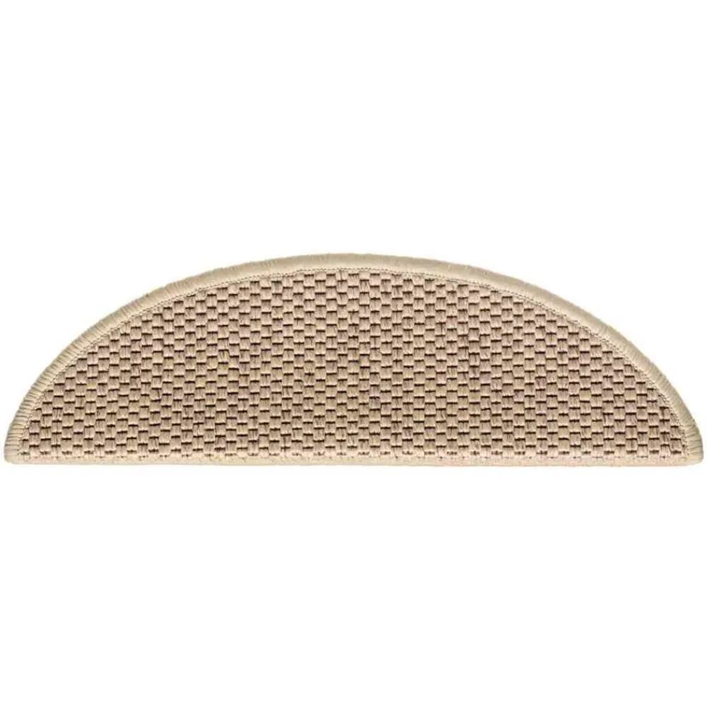 vidaXL Alfombrilla autoadhesiva escalera sisal 15 uds 56x17x3 cm Arena Outlet