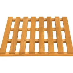 vidaXL Accesorios Para El Baño-Alfombrilla de baño Liso Marrón 100 x 53 cm Madera