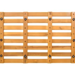 vidaXL Accesorios Para El Baño-Alfombrilla de baño Liso Marrón 100 x 53 cm Madera