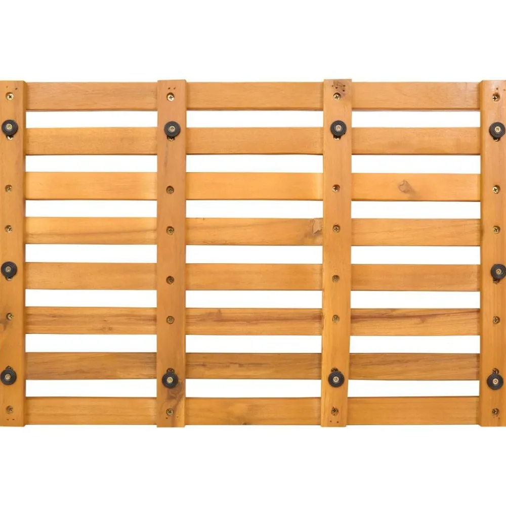 vidaXL Accesorios Para El Baño-Alfombrilla de baño Liso Marrón 100 x 53 cm Madera