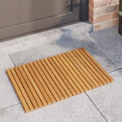 vidaXL Accesorios Para El Baño-Alfombrilla de baño Marrón 60 x 40 cm Madera de Acacia Sólida