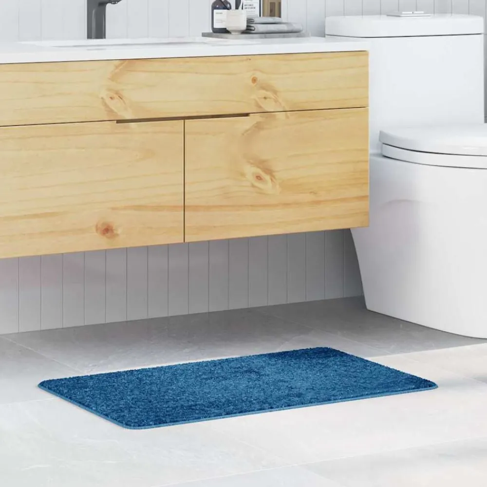 vidaXL Alfombrilla de baño antideslizante 50 x 80 cm PP Azul