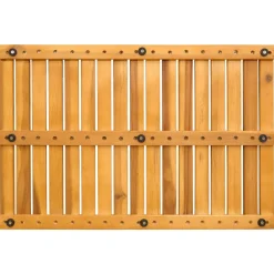 vidaXL Accesorios Para El Baño-Alfombrilla de baño Liso Marrón 60 x 40 cm Madera