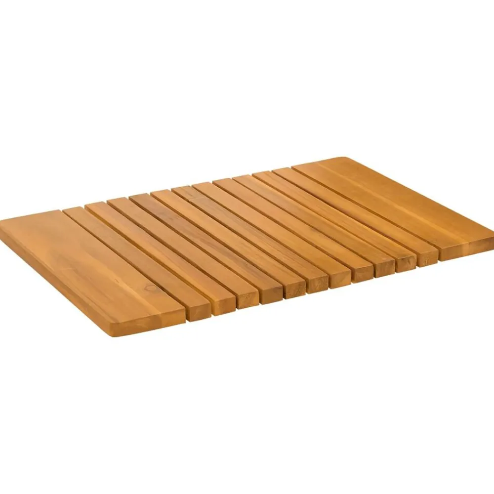 vidaXL Alfombrilla de baño Liso Marrón 59 x 40 cm Madera Online