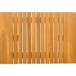 vidaXL Alfombrilla de baño Liso Marrón 59 x 40 cm Madera Online