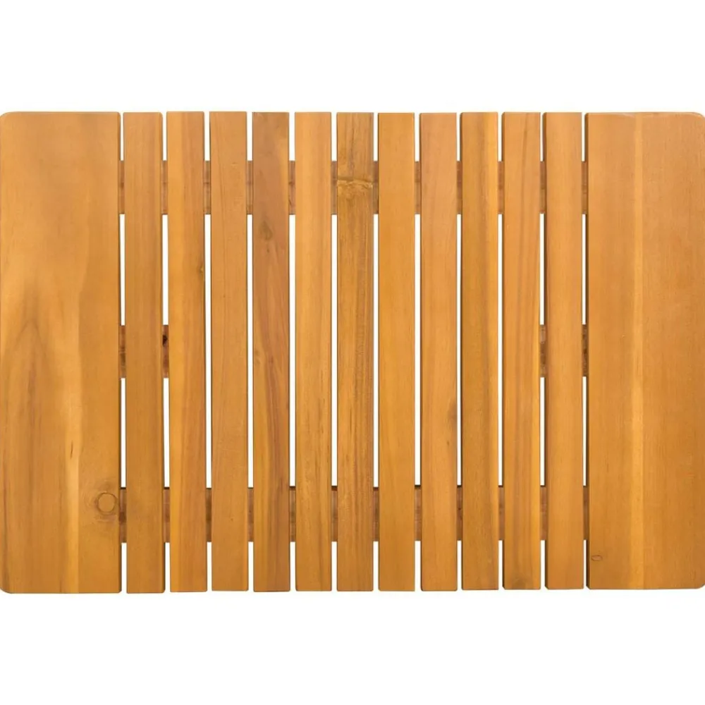 vidaXL Alfombrilla de baño Liso Marrón 59 x 40 cm Madera Online