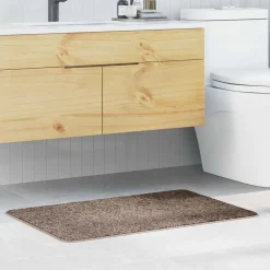 vidaXL Accesorios Para El Baño-Alfombrilla de baño antideslizante Marrón 60 x 90 cm PP