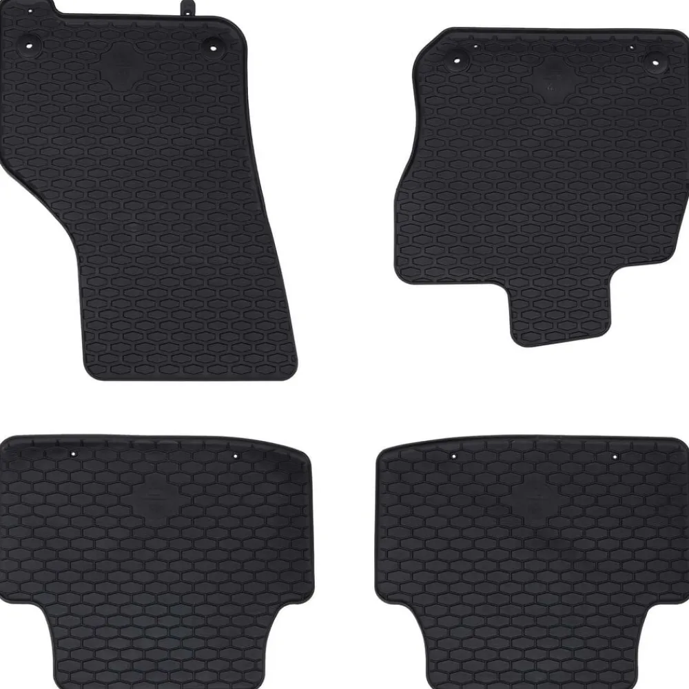 vidaXL Piezas Y Accesorios Para Vehículos-Alfombrilla de Coche 4 pcs Negro Goma