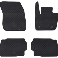 vidaXL Alfombrilla de Coche 4 pcs Negro Goma