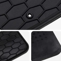 vidaXL Alfombrilla de Coche 4 pcs Negro Goma