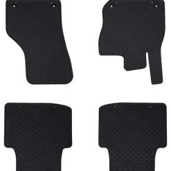 vidaXL Piezas Y Accesorios Para Vehículos-Alfombrilla de Coche 4 pcs Negro Goma