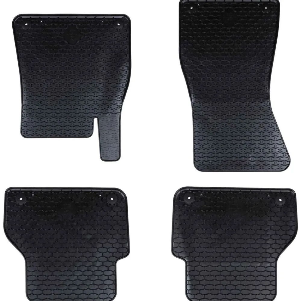 vidaXL Piezas Y Accesorios Para Vehículos-Alfombrilla de Coche 4 pcs Negro Goma