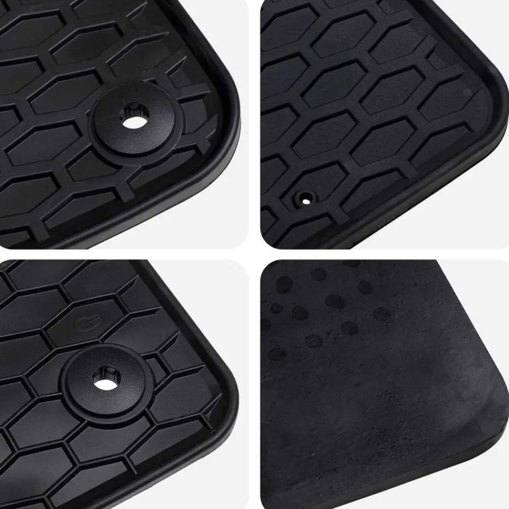 vidaXL Piezas Y Accesorios Para Vehículos-Alfombrilla de Coche 4 pcs Negro Goma