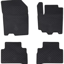 vidaXL Alfombrilla de Coche 4 pcs Negro Goma Discount
