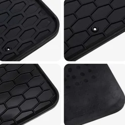 vidaXL Alfombrilla de Coche 4 pcs Negro Goma Online