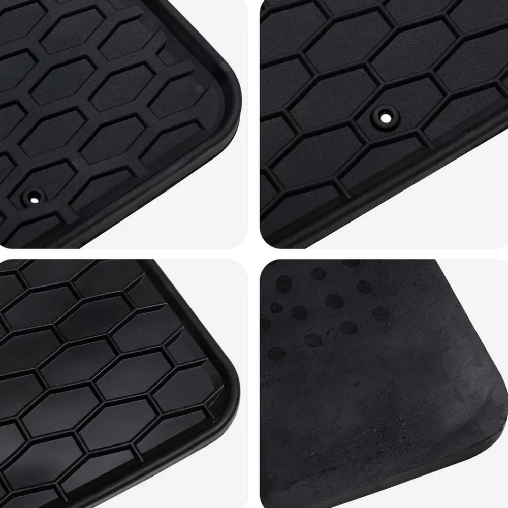 vidaXL Alfombrilla de Coche 4 pcs Negro Goma Online