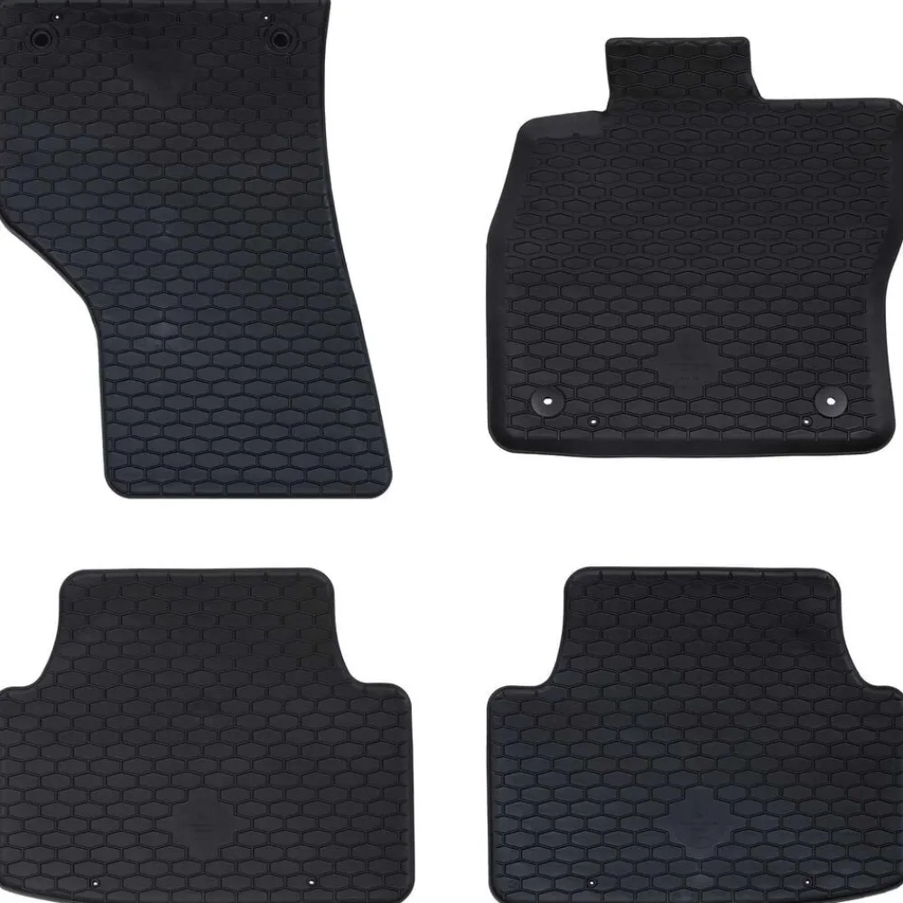 vidaXL Piezas Y Accesorios Para Vehículos-Alfombrilla de Coche 4 pcs Negro Goma