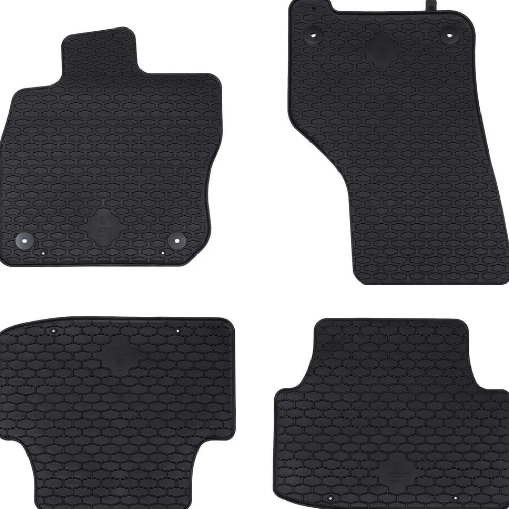 vidaXL Piezas Y Accesorios Para Vehículos-Alfombrilla de Coche 4 pcs Negro Goma