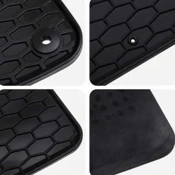 vidaXL Piezas Y Accesorios Para Vehículos-Alfombrilla de Coche 4 pcs Negro Goma