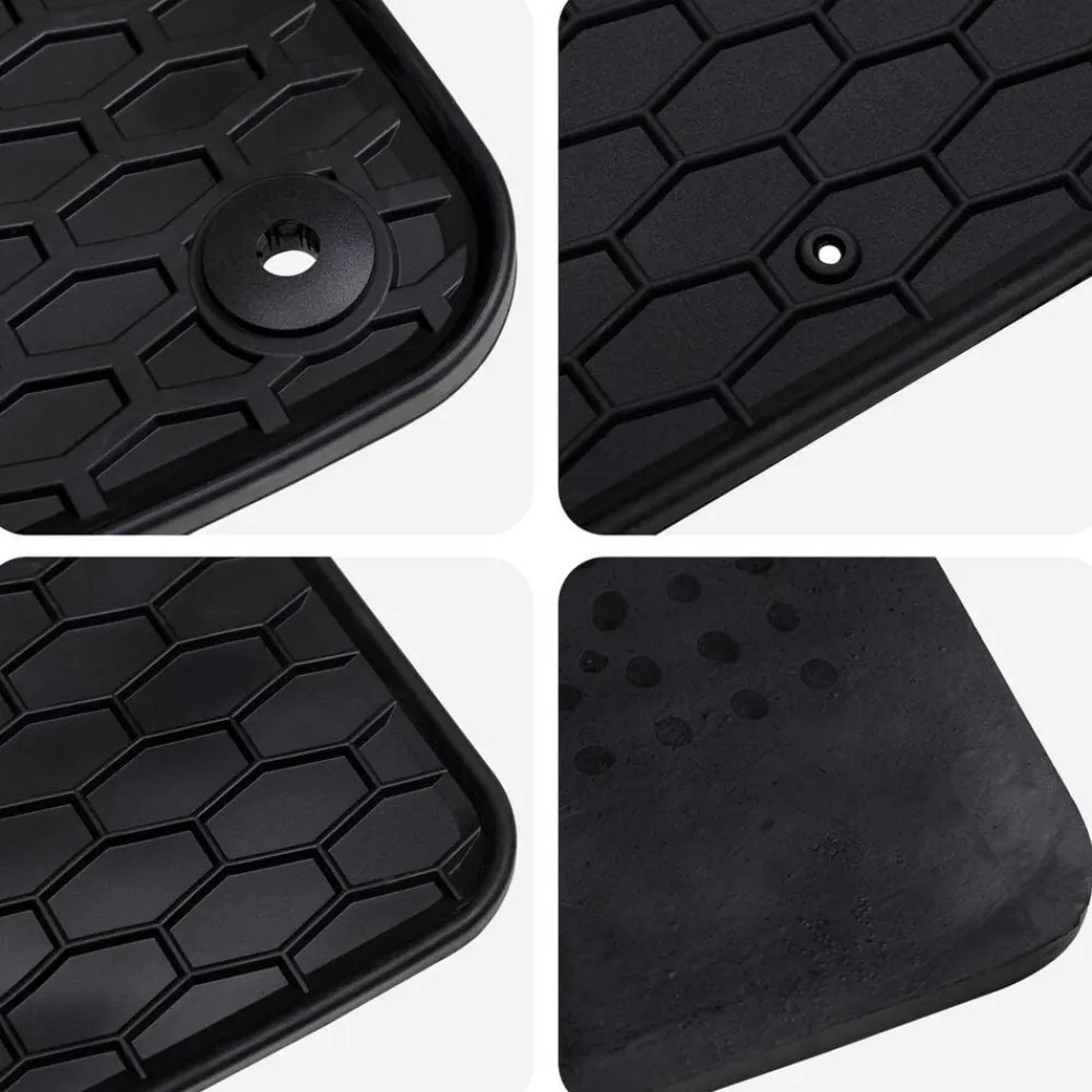 vidaXL Piezas Y Accesorios Para Vehículos-Alfombrilla de Coche 4 pcs Negro Goma